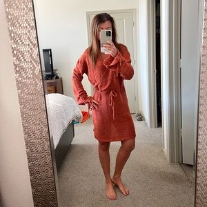 Burnt Orange Sweater Dress from SHEIN